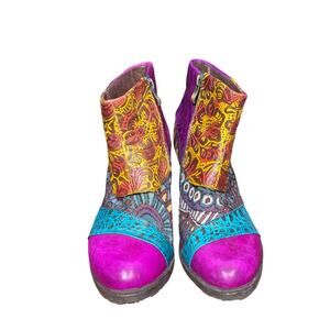 Socofy Retro Bohemian Womens Leather Side Zip Ankle Boots size euro 39